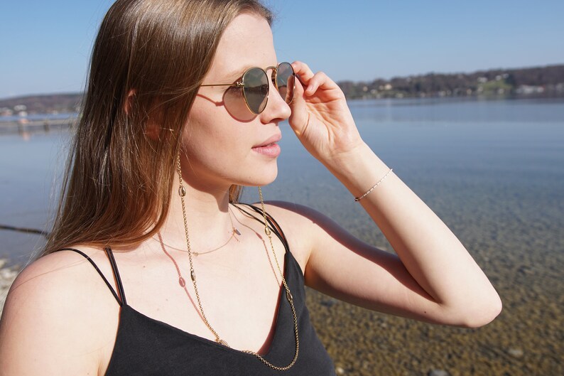 glasses holder sunglasses strap SEYCHELLES glasses chain soleash\u00ae eyeglass chain 18K Gold Plated mask chain Handmade