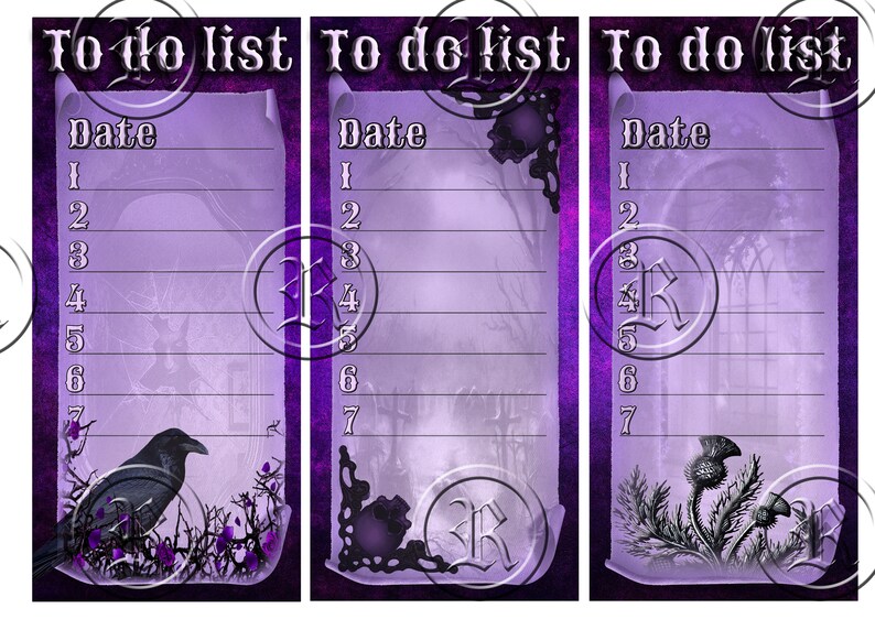 9 Gorgeus Gothic note cards gothic ephemera printable note | Etsy