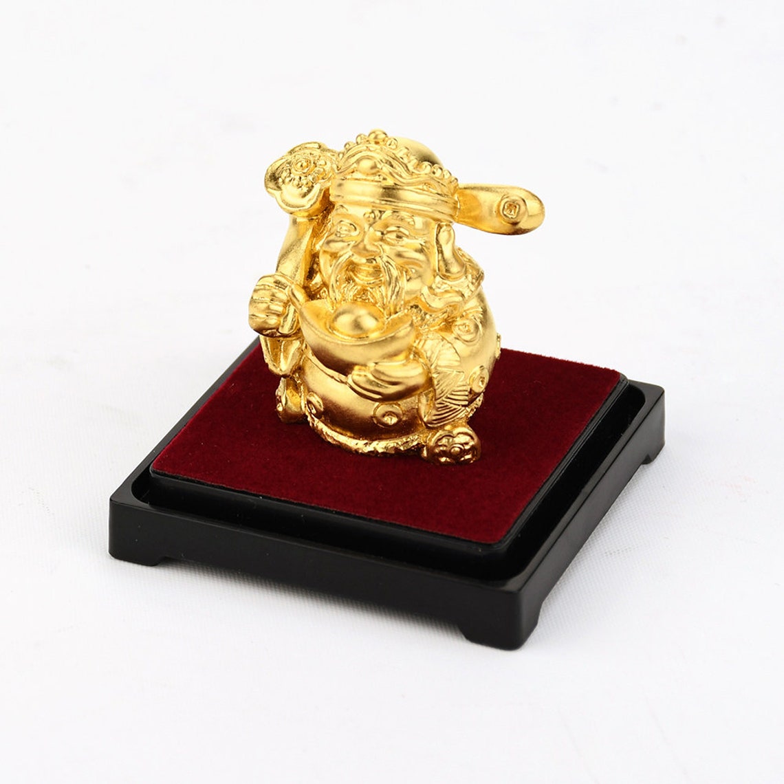 The god of wealth Feng shui decor 24K Gold Foil Statue Wealth Etsy