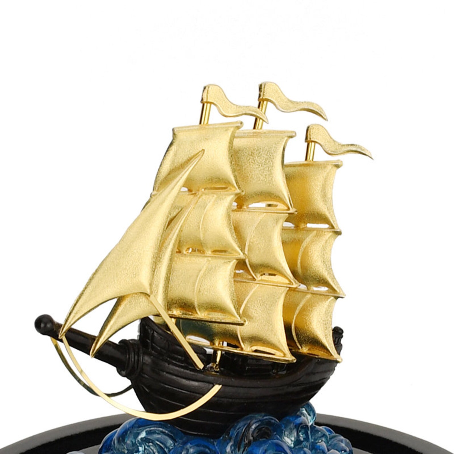 Creative Sailboat Decoration 24k Gold Foil Ships Model Home Etsy