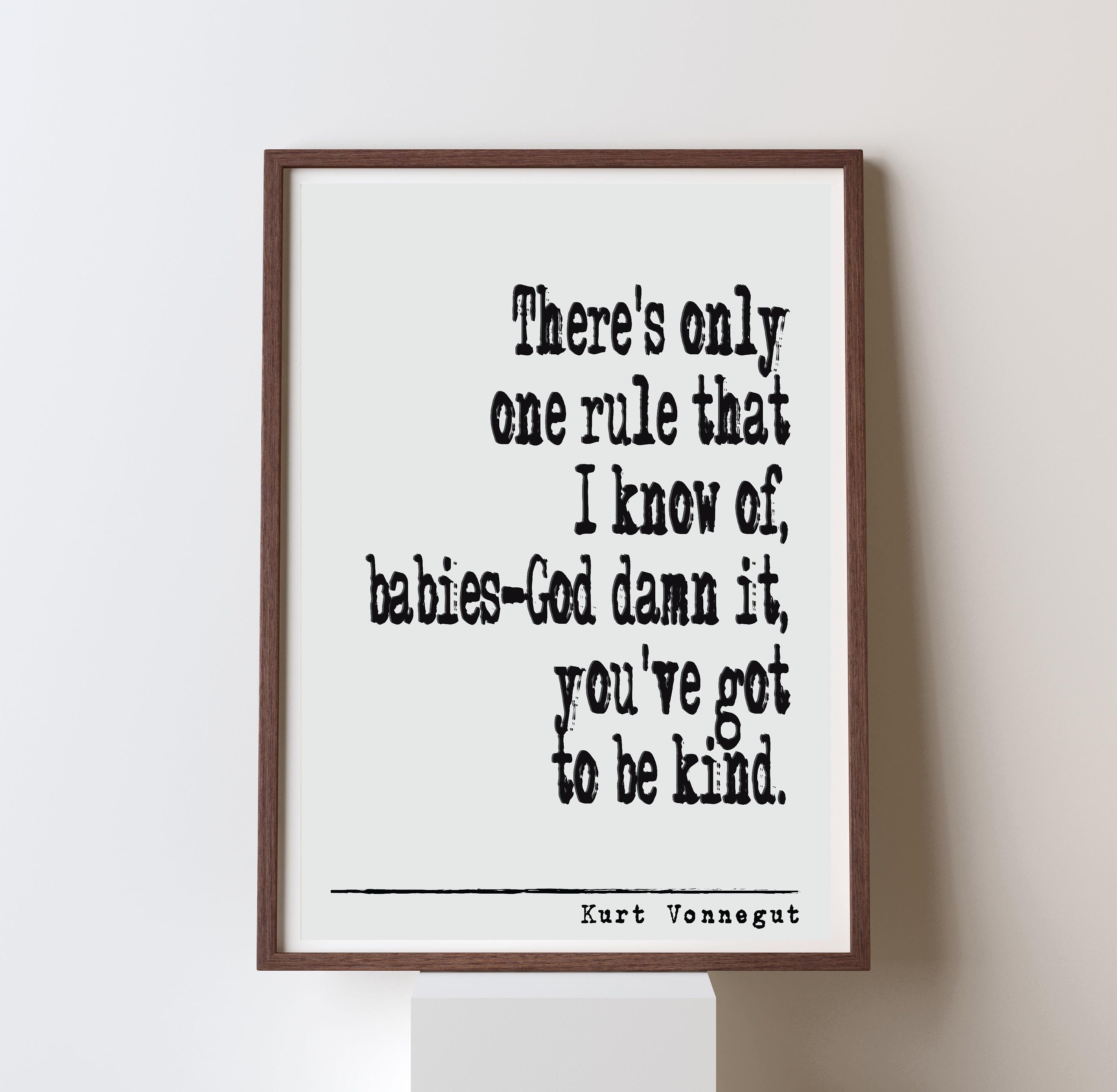 Kurt Vonnegut Art Quote Kurt Vonnegut Quote Art Print Unique Literary Download | Etsy Norway