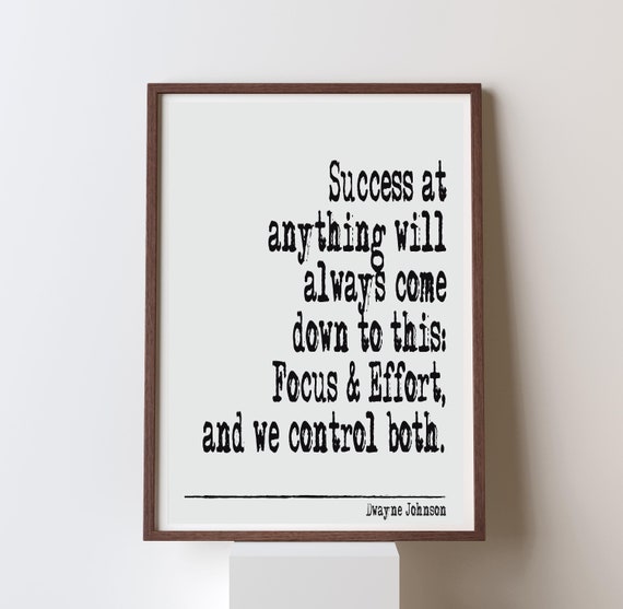 DWAYNE JOHNSON A4 THE ROCK INSPIRATIONAL QUOTE FRAMED POSTER PRINT PICTURE