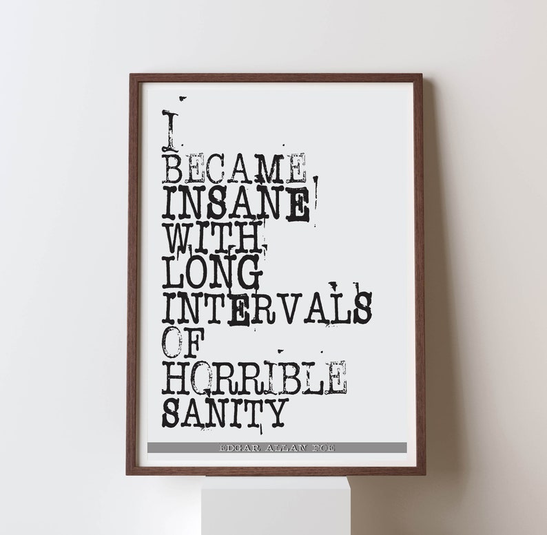 Edgar Allan Poe Quote Art Print Unique Literary Download Etsy