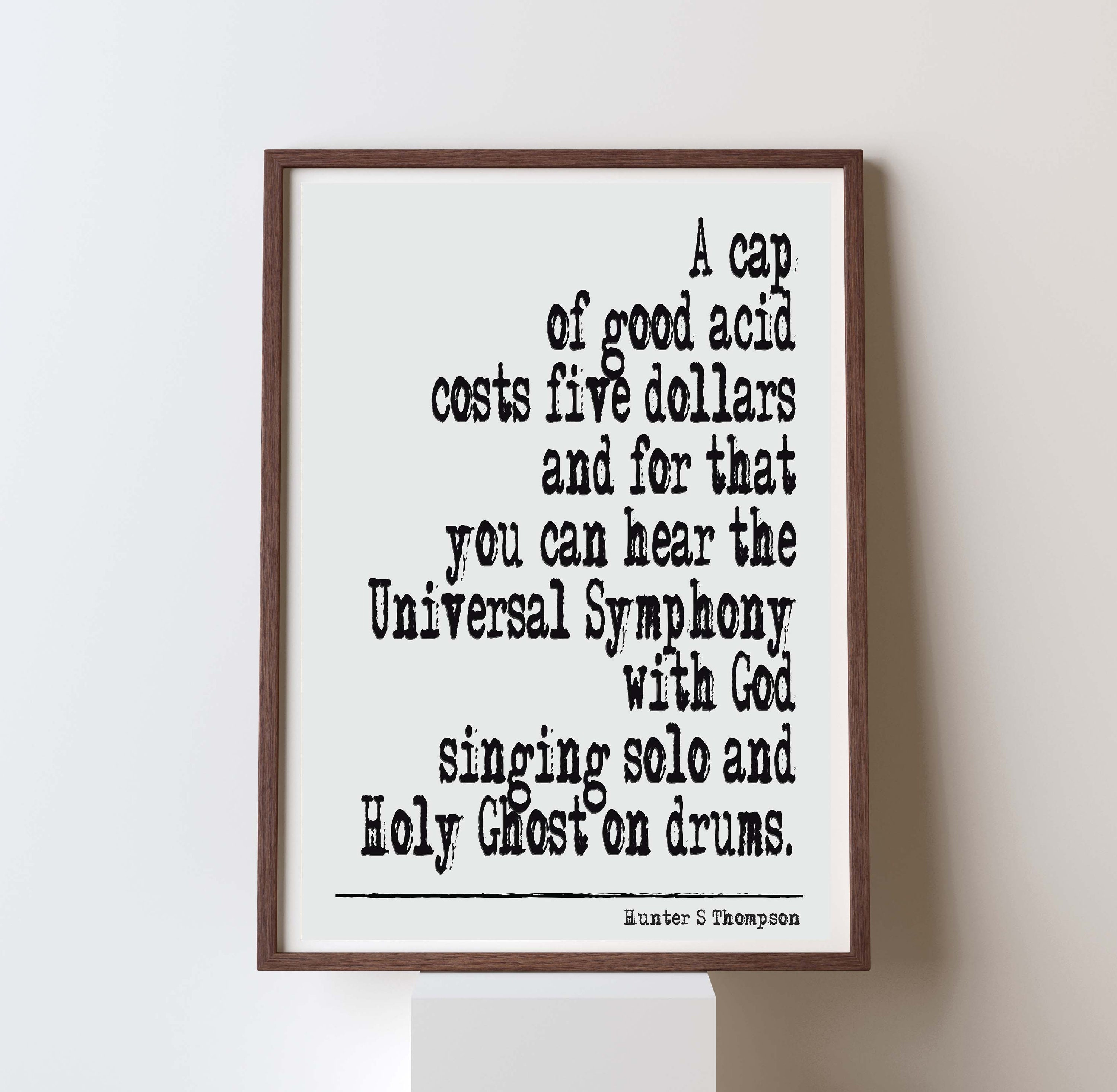 Hunter S Thompson Quotes Hunter S Thompson Quote Art Print Unique Literary Download | Etsy Norway