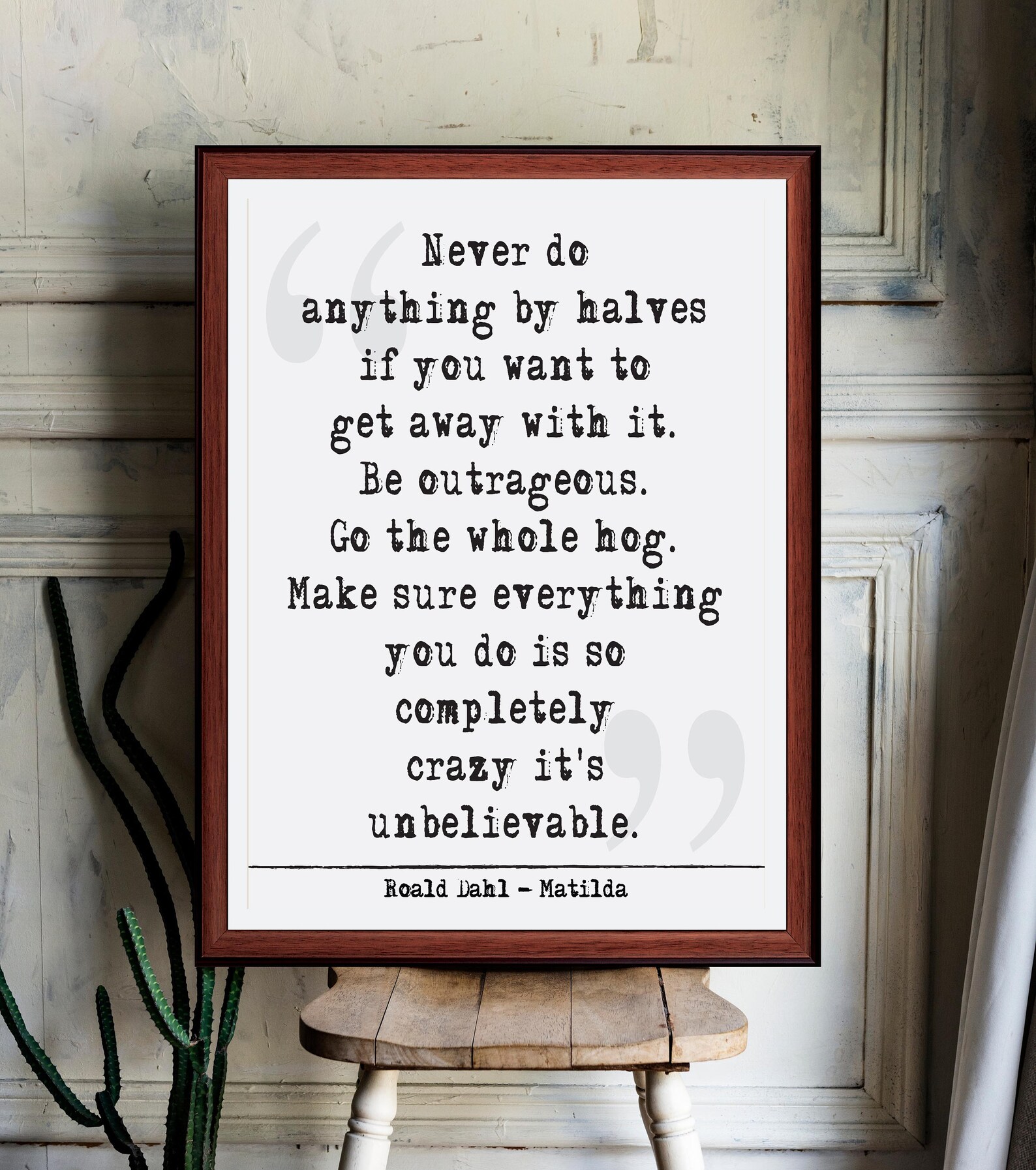 ronald dahl matilda quote art print unique literary download etsy