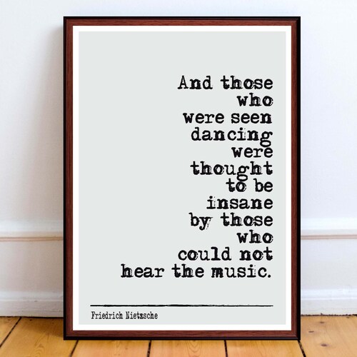 Friedrich Nietzsche Quote Art Print Unique Literary Etsy