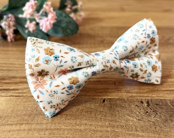 Burnt Flower bowtie / Flower bow tie / Groomsman Gift / Wedding bow tie / Ring bearer bow tie / Gift for dad / Gift for him / Bow Tie