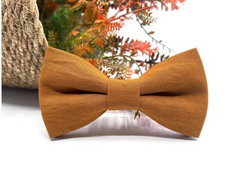 Burnt Orange Bow Tie, Rust Wedding Bow Tie, Terracotta Groomsmen Bow Tie, Autumn Wedding Bowtie, Boho Groom Bow Tie, Fall Wedding Tie