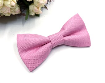 Blush Pink Bow Tie for Groom, Light Pink Wedding Bow Tie, Groomsmen Bow Tie, Mens Bow Tie, Formal Pink Bow Tie