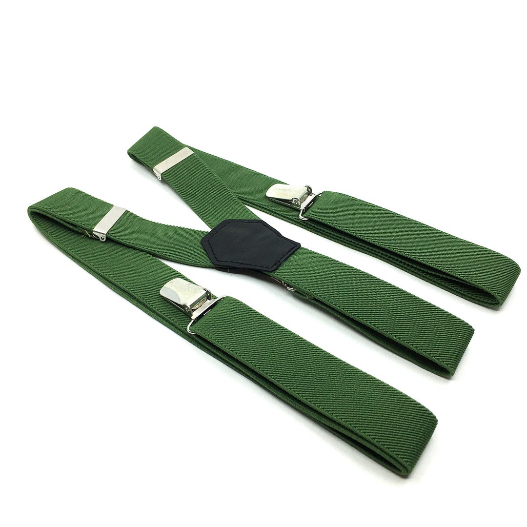 Olive Green Suspenders / Green Suspenders / Suspenders for Men