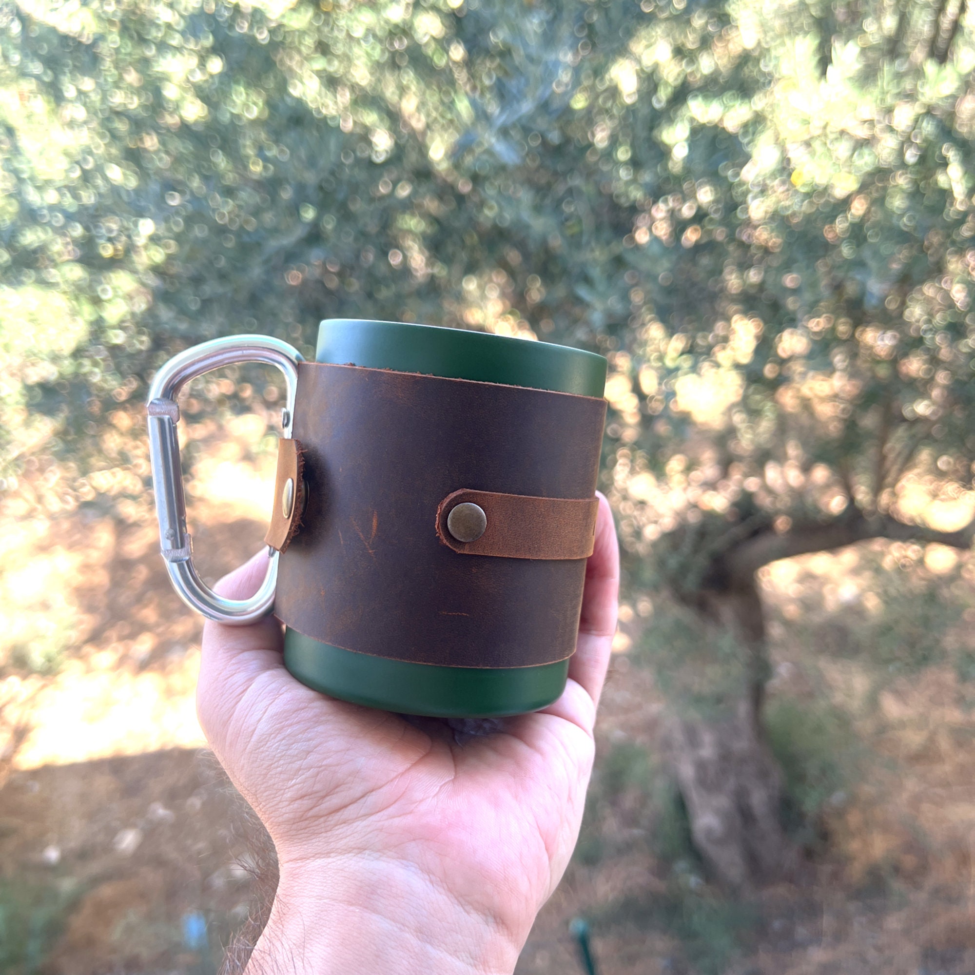 Ultra Rare 10hr Custom Copper Insulated Travel Mug with Handle and Cork  Bottom