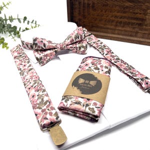 Blush Pink and Olive Green Floral Suspenders, Free personalization, Groomsmen Suspenders, Wedding Floral Blush Pink Suspenders Set