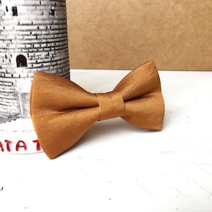 Satin Camel Brown Bowtie / Camel bowtie / Groomsman Gift / Wedding bowtie / Ring bearer bowtie / Gift for dad / Gift for him / Satin bowtie