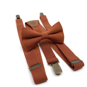 Burnt orange suspenders Set, Groomsmen suspenders, Ring Bearer, Wedding Suspenders, Suspenders Men, Groom Suspenders, Suspenders For Men image 5