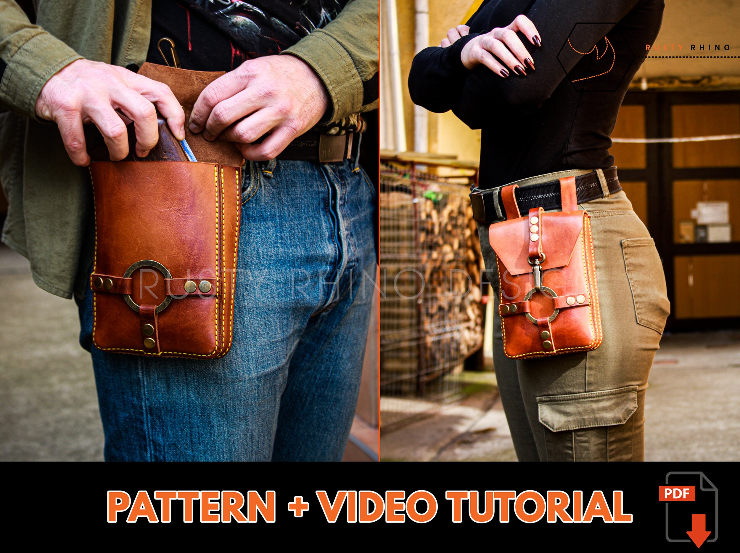 Hip Bag Pattern Hip Bag Leather Pattern Leather Hip Bag Etsy