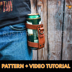 Leather Beer Holster Pattern - Leather Beer Holder Pattern - PDF Pattern - Leather Template PDF - Leather Pattern PDF - Leather Pattern