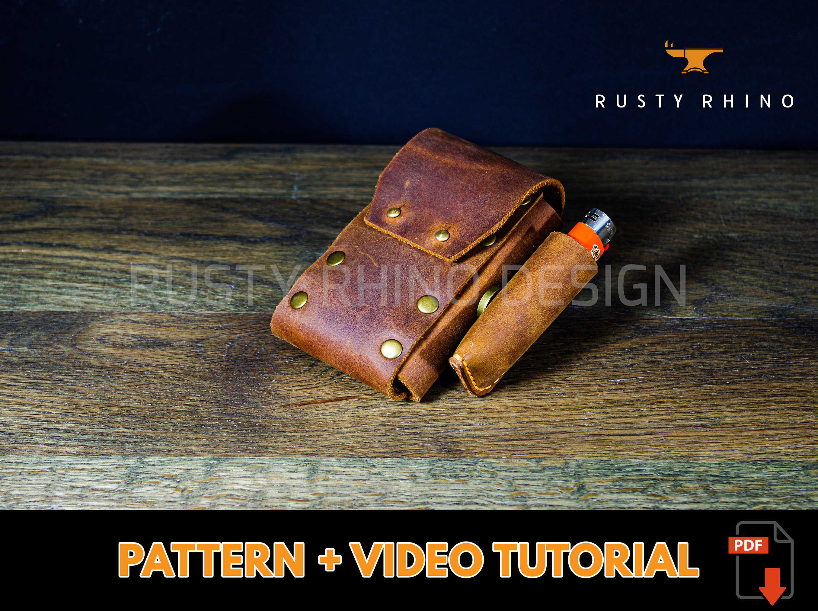 lighter case, cigar case pattern, PDF instant download leather craft pattern