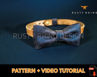 Leather Bow Tie Pattern - Leather Pattern - Leather Pattern PDF - Leather Bow Tie - Bow Tie Pattern - Bow Tie Dog Collar - Bow Tie Collar