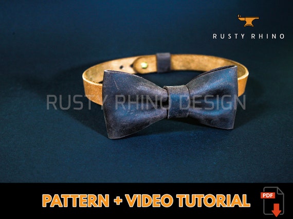 Leather bow tie collar deals