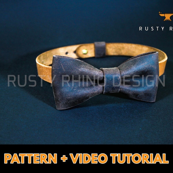 Leather Bow Tie Pattern - Leather Pattern - Leather Pattern PDF - Leather Bow Tie - Bow Tie Pattern - Bow Tie Dog Collar - Bow Tie Collar