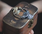 Dragon jewelry wooden box sun and moon decor storage stash box celestial sun ring box wood wedding phase moon unique holder bearer rustic