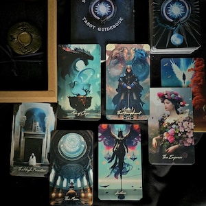 Fantasy Dragon Blue Tarot Deck: 78 Card Set with Comprehensive Guidebook all Major and Minor Arcana Cards Divination Unique Fantasy Gift