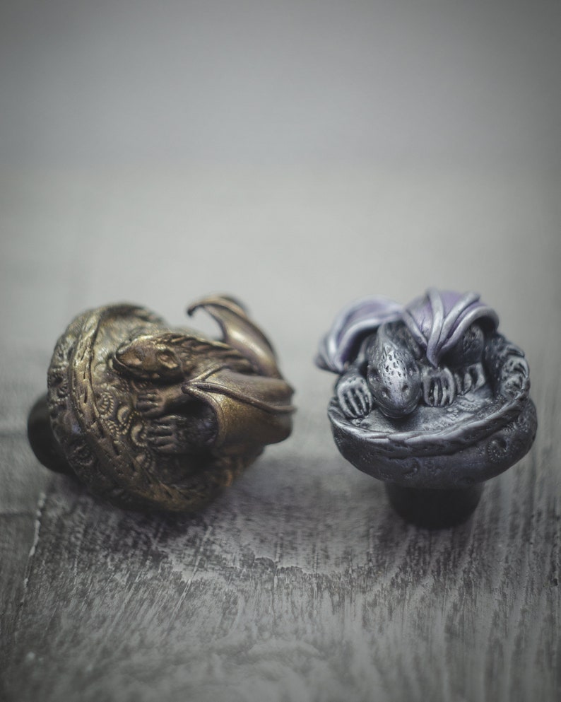 Dragon drawer knob unique knobs antique dragon Etsy