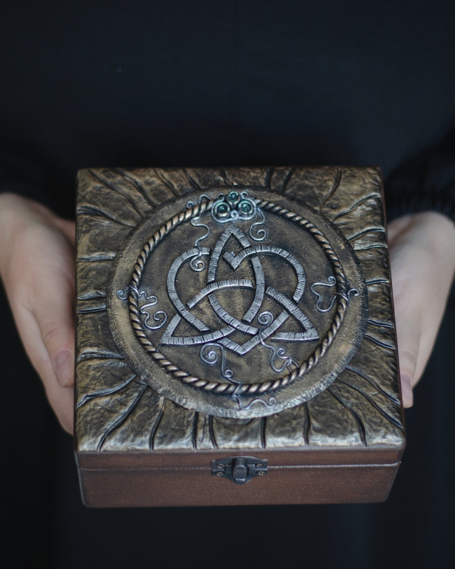 Celtic Knot Jewelry Box Triquetra and Triskelion Norse Etsy