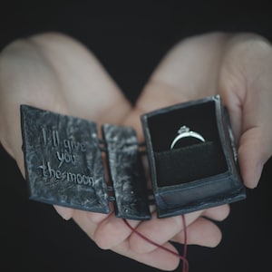 Ring box proposal with heart slim thin engagement ring box infinity symbol personalized wedding holder gift small celtic custom box image 2