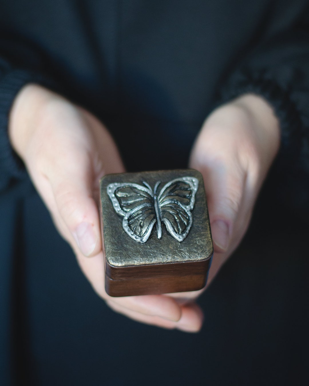 Butterfly Ring Box Moths Proposal Small Wooden Custom Box Tooth Fairy ...