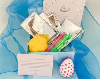 Baby Sensory Box – Starter Toy Set with Foil Blanket