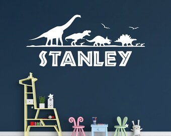 Personalised Dinosaur Horizon Dino T-Rex Inspired Kids Name Wall Vinyl/Decal