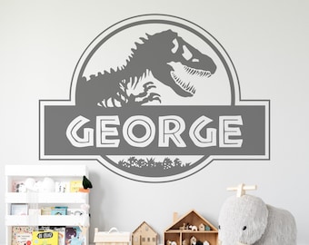 Personalised Jurassic Park Dinosaur Inspired Kids Name Wall Vinyl/Decal