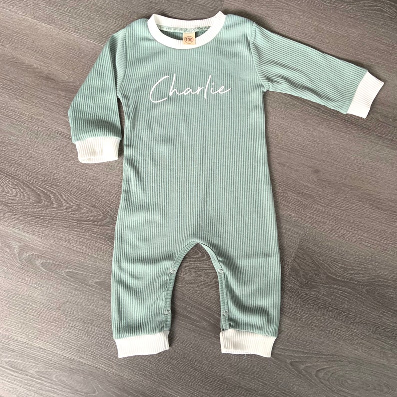 Personalised Ribbed Romper, Bodysuit and Pullover for Babies, Toddlers and Children image 4