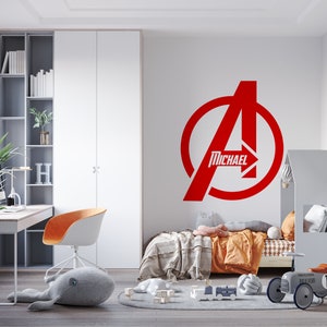 Personalised Avengers Superhero Inspired Kids Name Wall Vinyl Decal Sticker