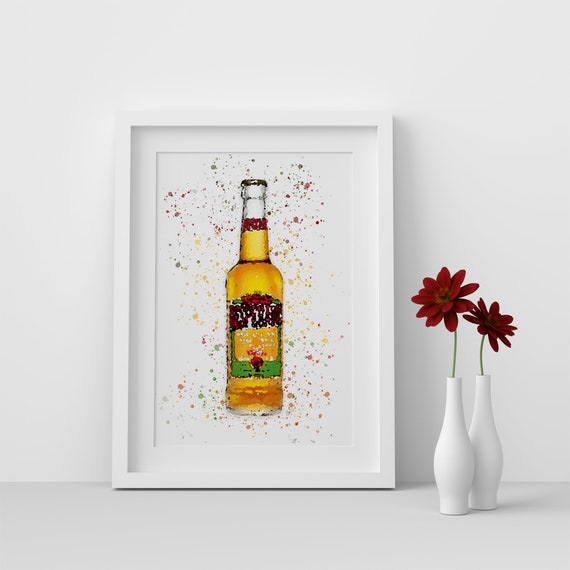 Desperados Tequila Bouteille de bière Aquarelle Splash A3, A4, 10x8, 8x6,  5x7 et 4x6 Impressions dart mural -  France