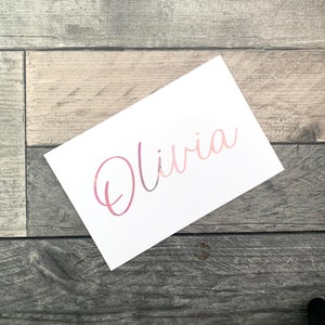 Personalised Name Vinyl Decal Label Calligraphy Sticker for Water Bottles, Glasses, Notebooks, Gift Boxes and more
