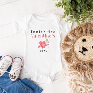 Personalised Heart Baby Vest, Valentines Gift, First Valentines, Babies First Valentines
