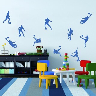 Sacinora Adesivi Murali Calcio Giocatori, Rimovibili In Vinile, Decorazione Camera Ragazzi, 40x60 Cm