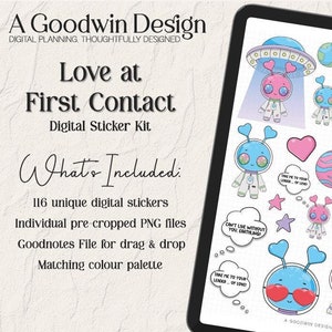 Kit d'autocollants pour agenda numérique – Thème extraterrestre de la Saint-Valentin | Stickers fonctionnels et décoratifs pour de bonnes notes, des personnalités remarquables et plus encore