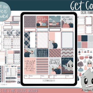 Get Cozy Digital Planner Stickers | Goodnotes Stickers | Digital Planner Stickers | PNG Stickers | Digital Planning