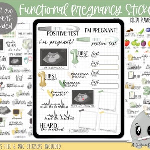 Functional Pregnancy Sticker Set l Planner Stickers | Functional Sticker Set | Goodnotes Stickers | Digital Planner Stickers | PNG Stickers