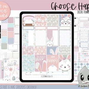 Choose Happy Digital Planner Stickers | Goodnotes Stickers | Digital Planner Stickers | PNG Stickers | Digital Planning
