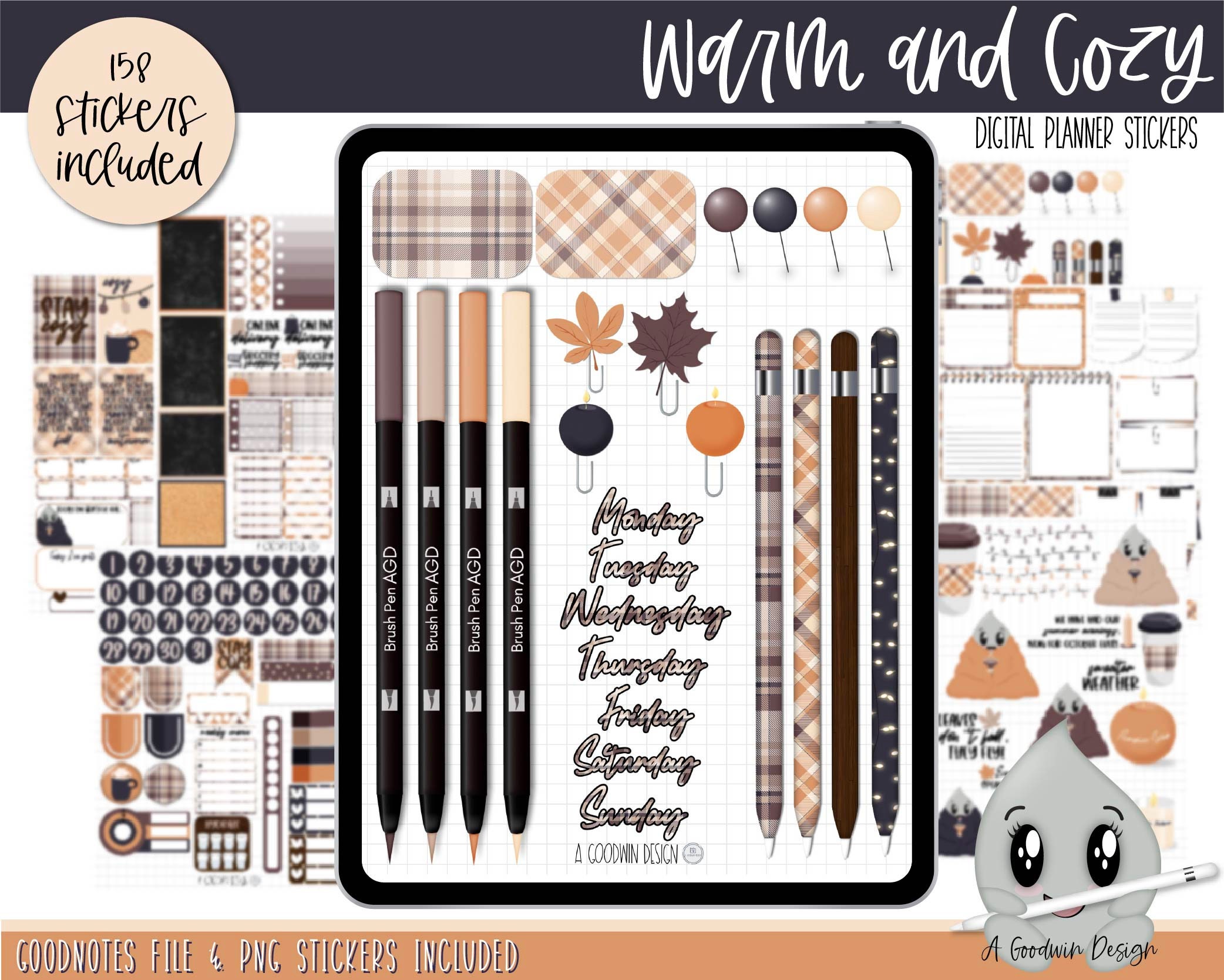 Warm and Cozy Planner Stickers Decorative Sticker Set | Etsy