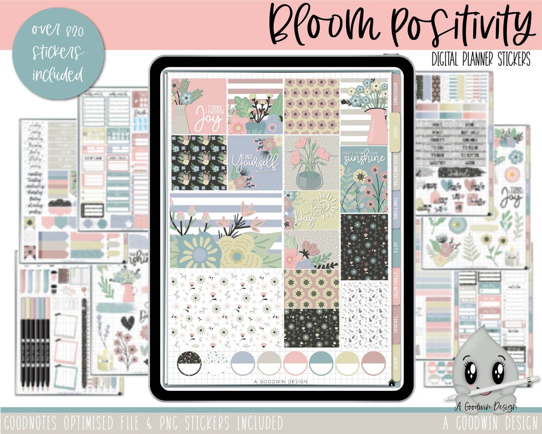 Digital Productivity Stickers for Digital Planning in GoodNotes - bloom  daily planners