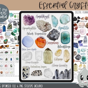 Essential Crystals Sticker Set | Planner Stickers | Functional Sticker Set | Goodnotes Stickers | Digital Planner Stickers | PNG Stickers