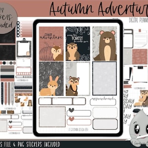 Autumn Adventures Digital Planner Stickers | Decorative Sticker Set | Goodnotes Stickers | Digital Planner Stickers | PNG Stickers| Mini Kit