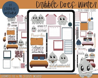 Dribble Does Winter Digital Planner Stickers | Goodnotes Planner Stickers | iPad Planning Stickers | Weekly Sticker Kit