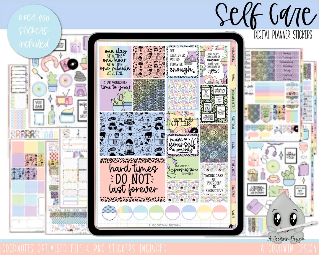 Self Care Digital Planner Stickers | Goodnotes Planner Stickers | iPad ...