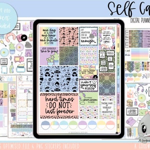 Self Care Digital Planner Stickers | Goodnotes Planner Stickers | iPad Planning | Digital Sticker Set